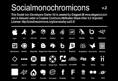 socialmonochromicons