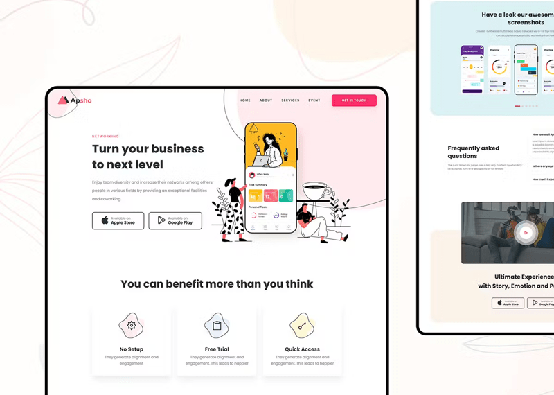App Landing Page HTML Template