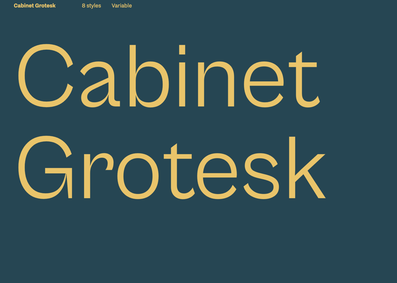 Cabinet Grotesk: Free Sans font in 8 Schnitten