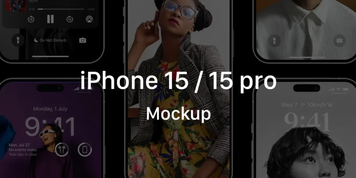 25+ Free iPhone 15 & 15 Pro Mockups um App Designs zu präsentieren