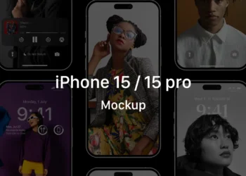 25+ Free iPhone 15 & 15 Pro Mockups um App Designs zu präsentieren