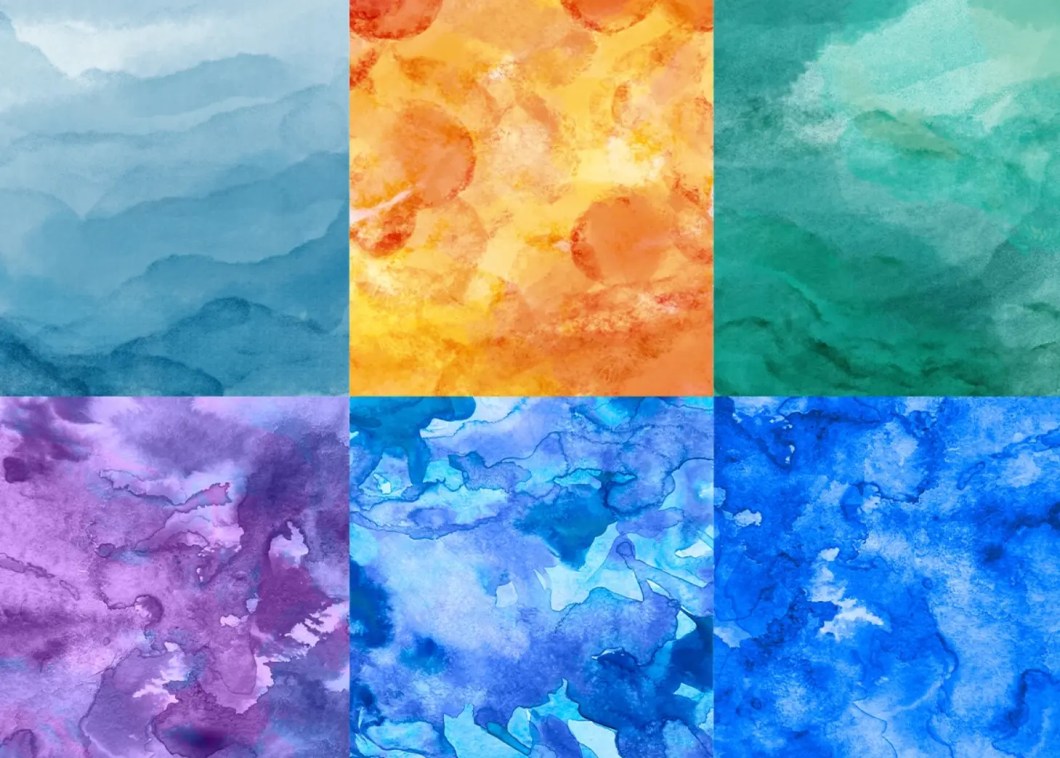8 kostenlose bunte strukturierte Aquarellhintergründe