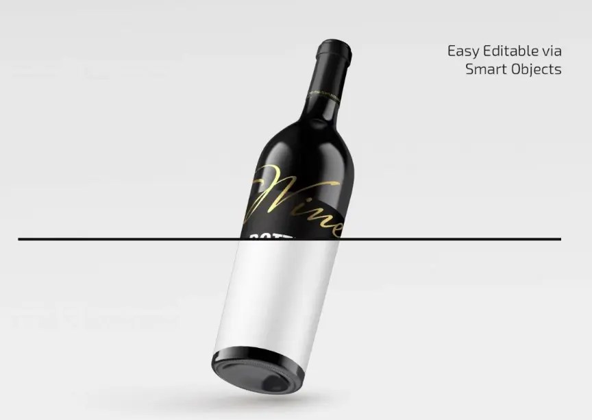 Free Wine Bottle Mockup Set