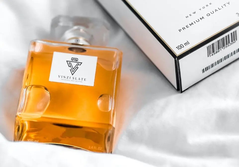 Fashionable perfume bottle mockup free template