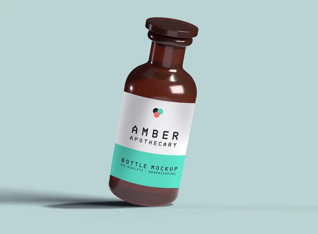 Amber Apothecary Bottle Mockup