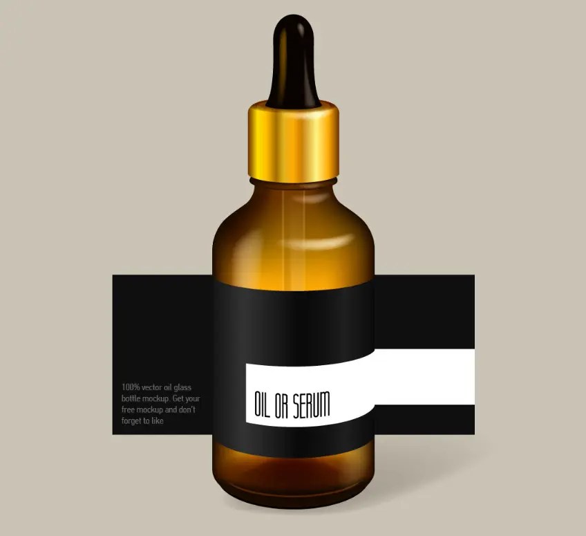 Glass Bottle With Dropper Mockup Vector
