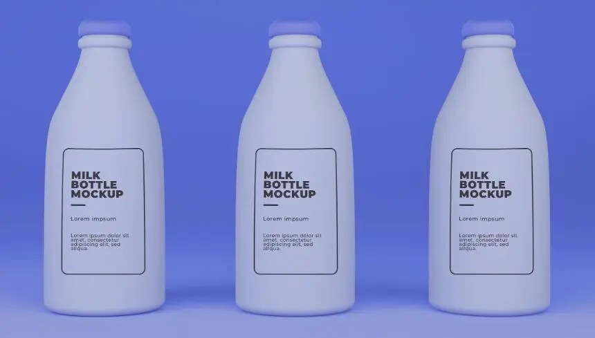 Milk Bottle Mockup Free