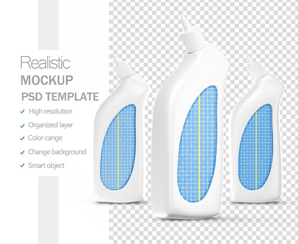 Free Cleaner Bottles Mockup