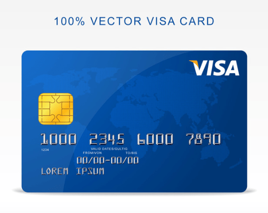 Free Vector Visa Credit Card-min