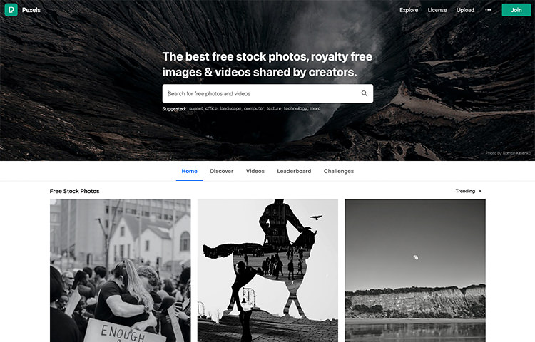 Plattform von Pexels