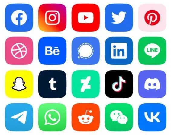 20 Free Vector Flat Social Media Icons