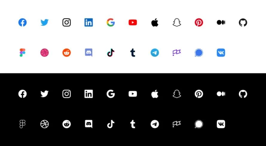 20+ Minimal Social Icons