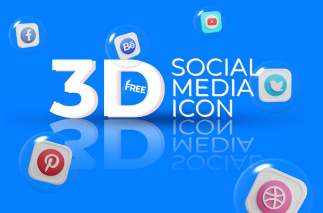 Social Media 3D Icons Set