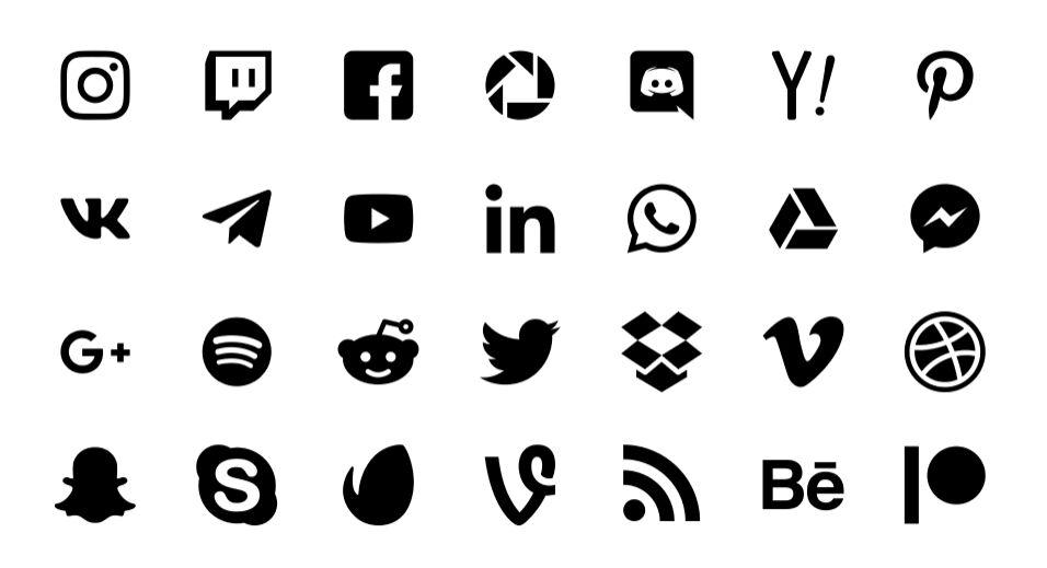 28 Social Icons Figma