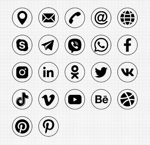Contact & Social Icons Pack