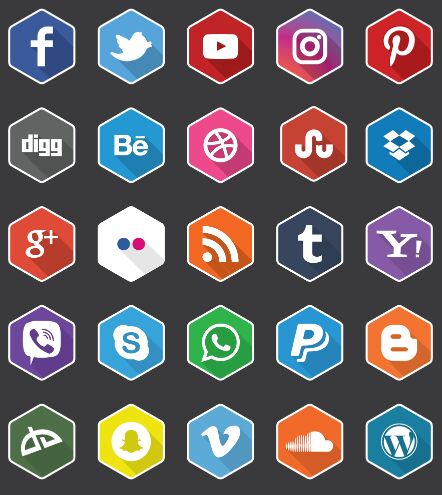 Flat Social Media Icons
