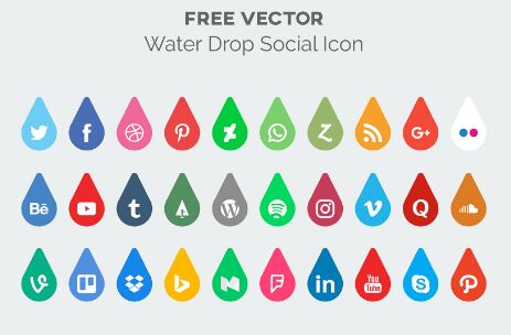 Water Drop Social Media Icon Pack