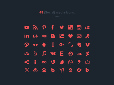 48 free social media icons (vector)