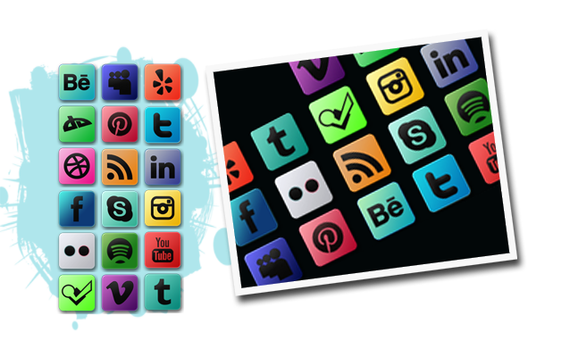 Multicolored Social Media Icons