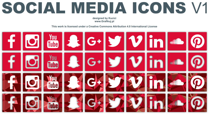 Social media vector icons set v1
