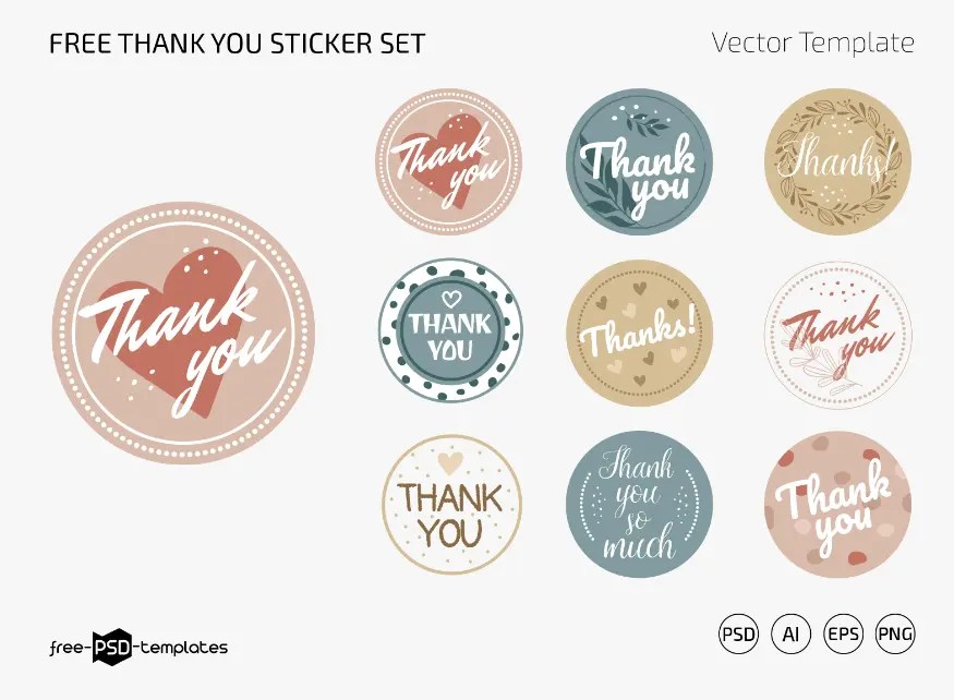 Free Thank You Sticker Template