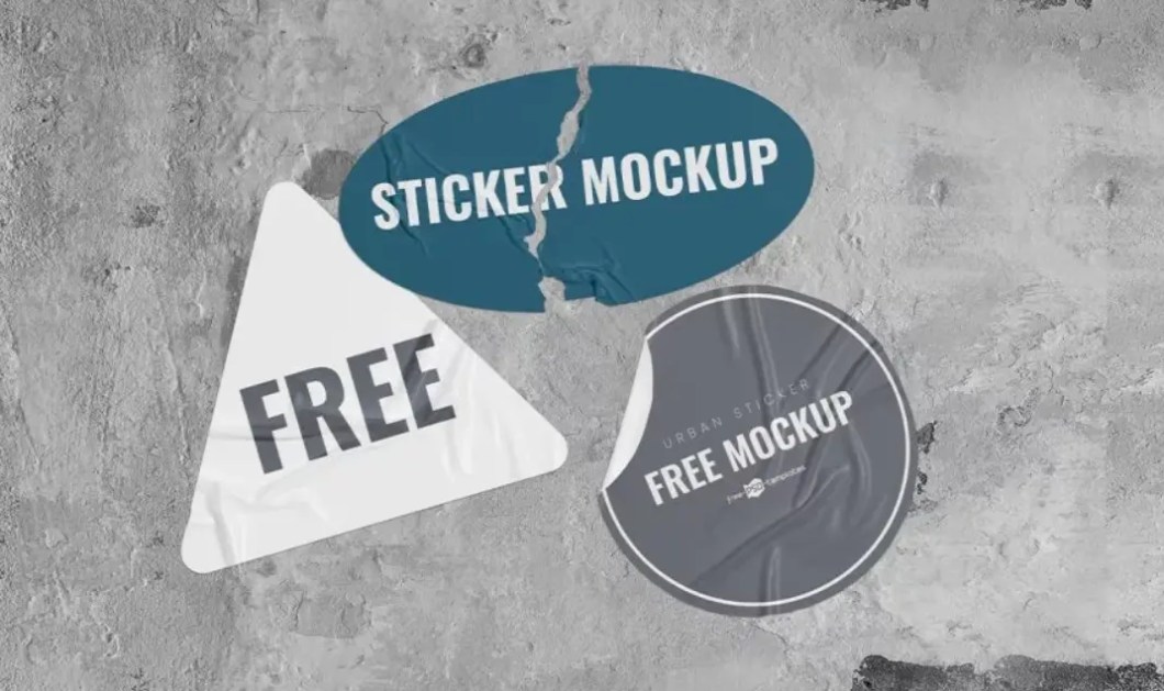 Free Urban Stickers Mockup PSD Set