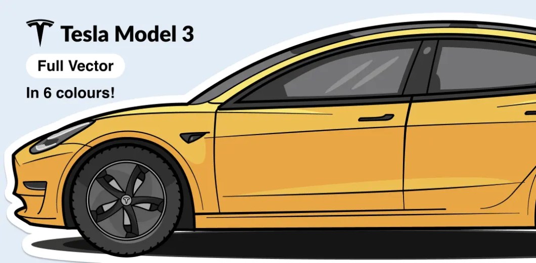 Tesla Model 3 Sticker Design
