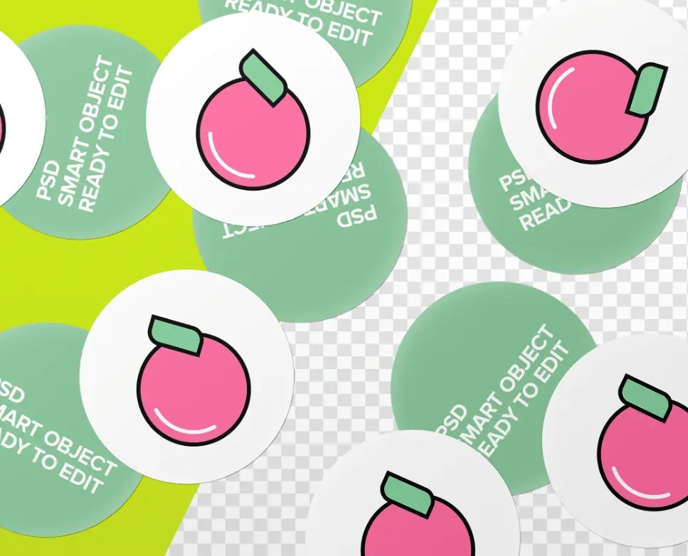 Stickers Mockup PSD