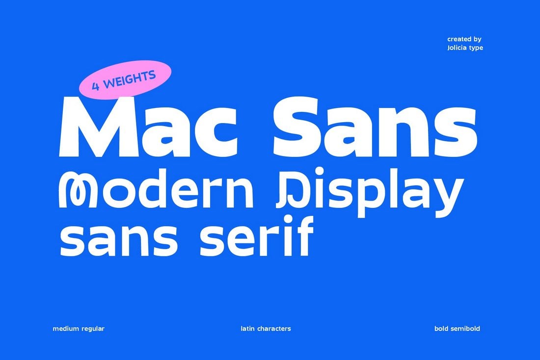 Mac Sans - Kostenlose moderne Display-Schriftart