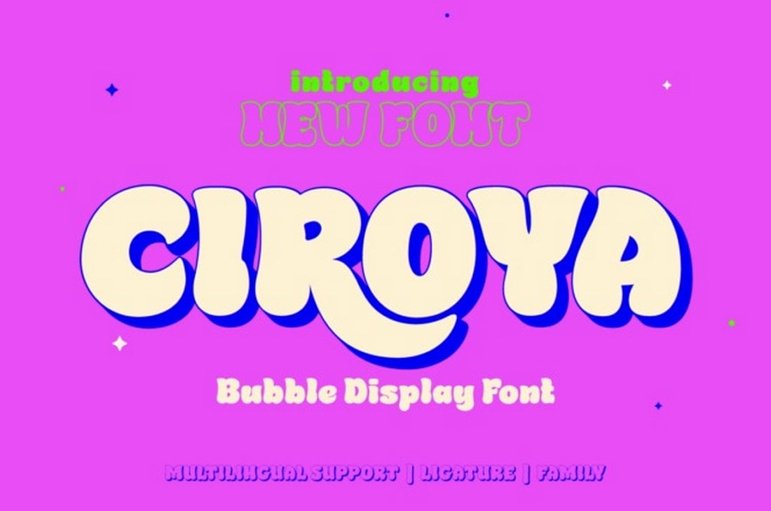 Ciroya - Kostenlose Bubble-Display-Schriftart
