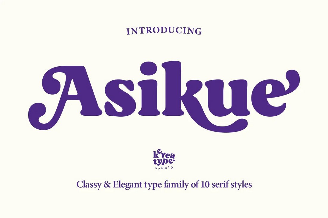 Asikue - Kostenlose elegante fette Serifenschrift