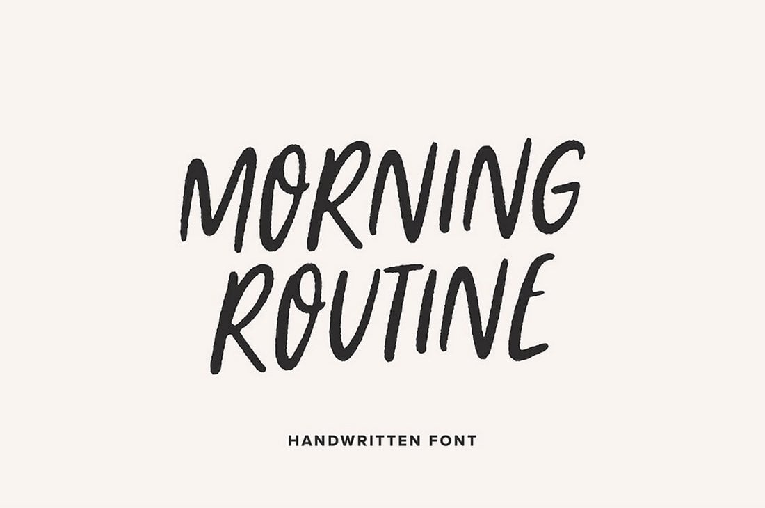 Morning Routine - Kostenlose handgeschriebene Schriftart