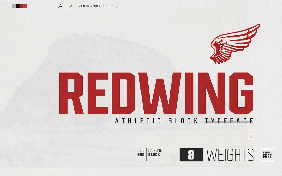 Redwing - Free Block Display Font