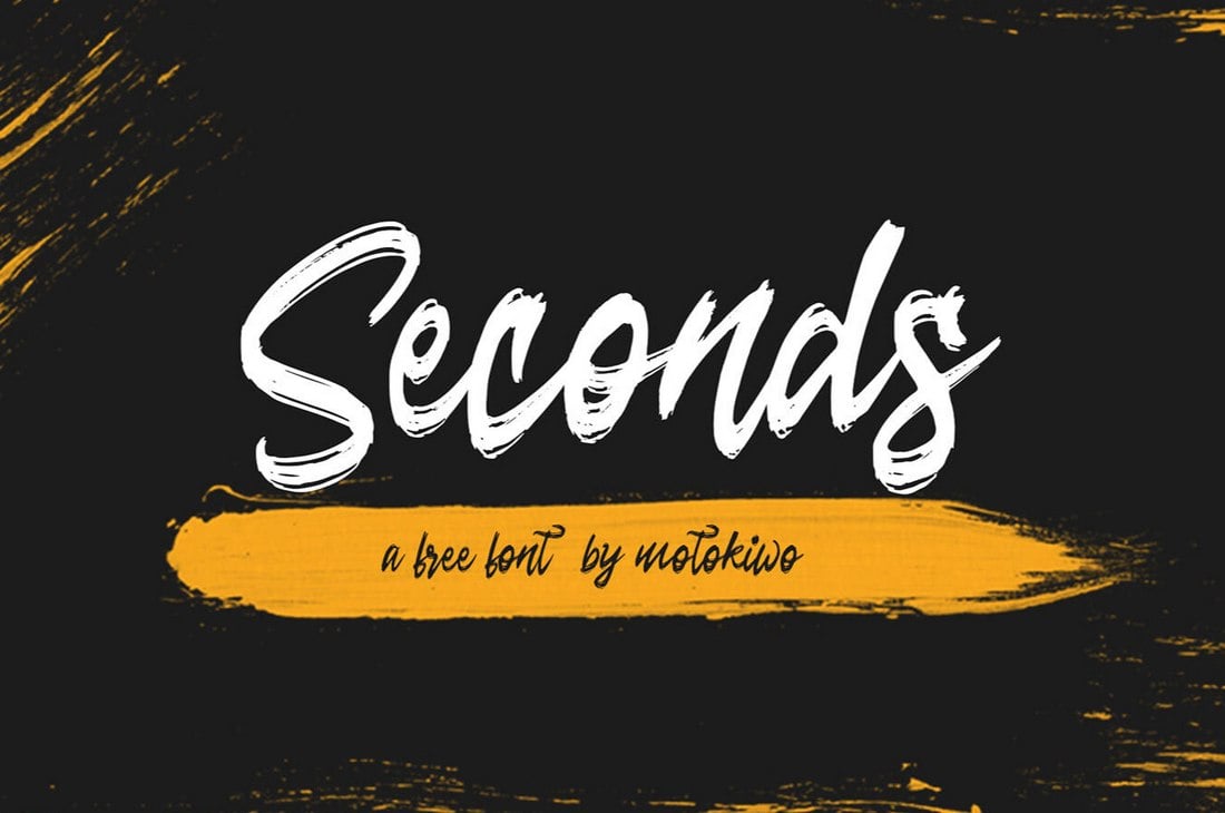 Seconds - Kostenlose grobe Brush-Script-Schriftart