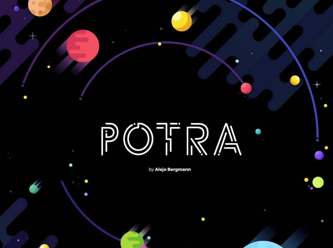 Potra - Kostenlose futuristische Schriftart