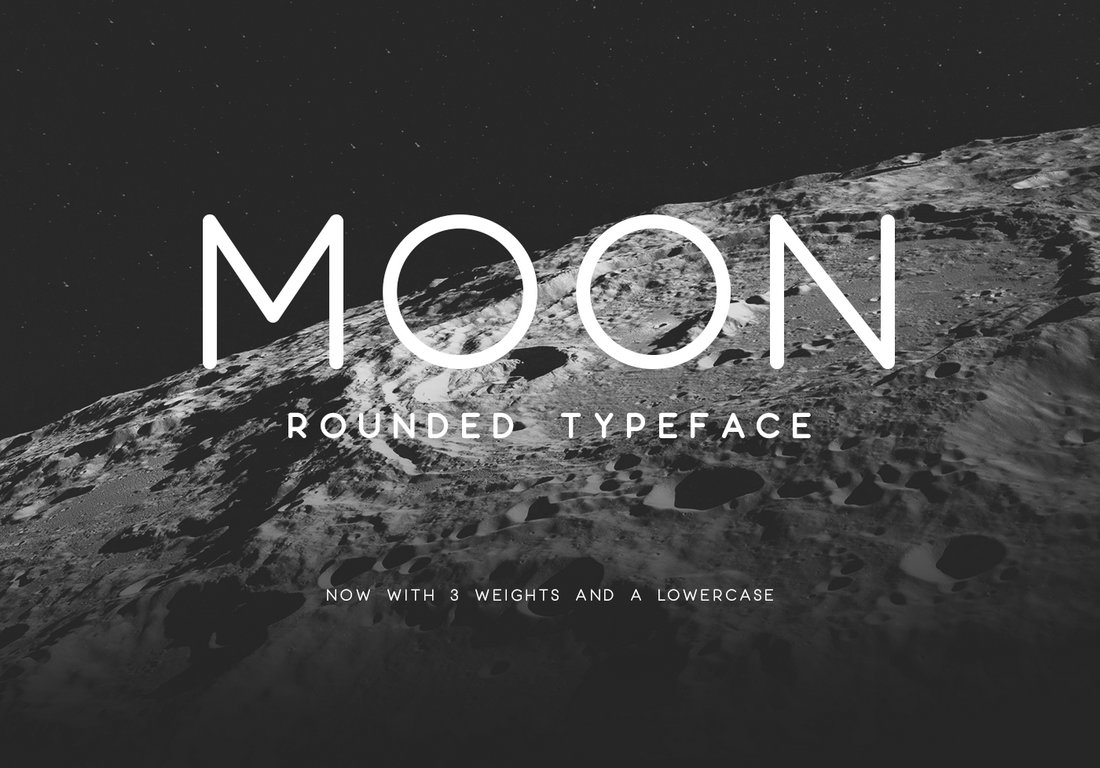 Moon - Moderne gerundete Schriftart