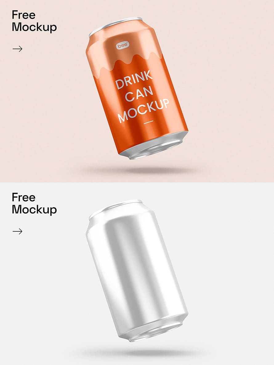 Free Aluminium Can Mockup