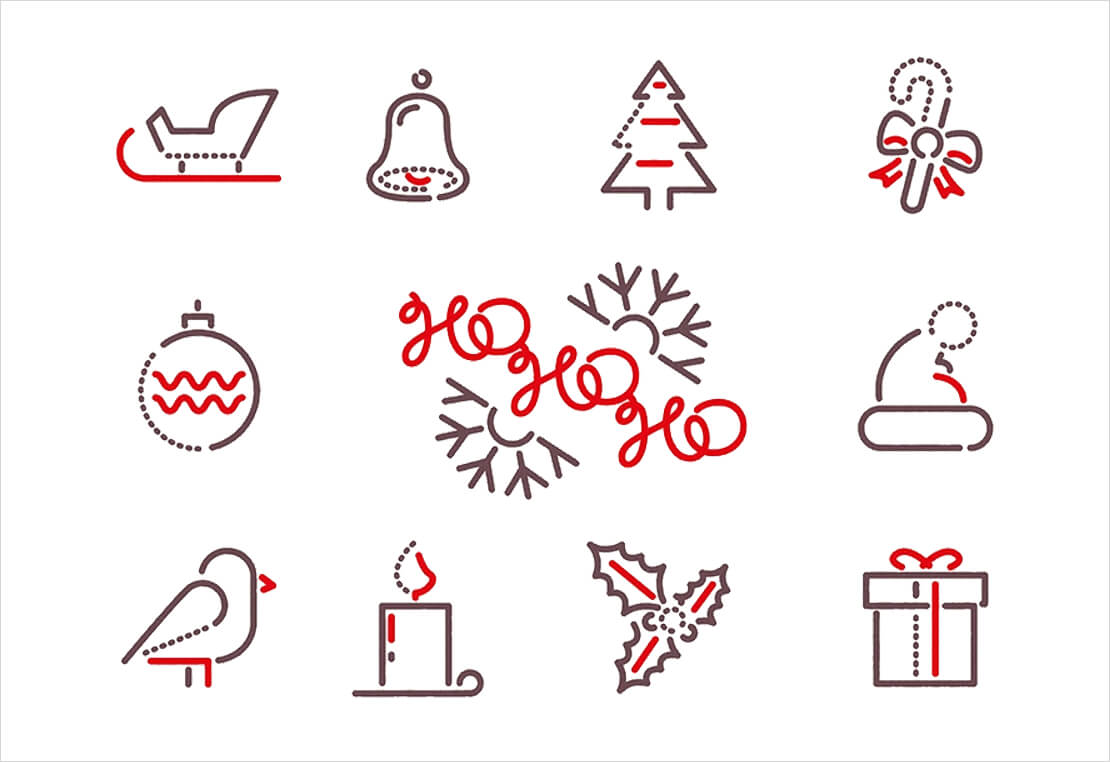 „Ho Ho Ho“ Weihnachts-Icons