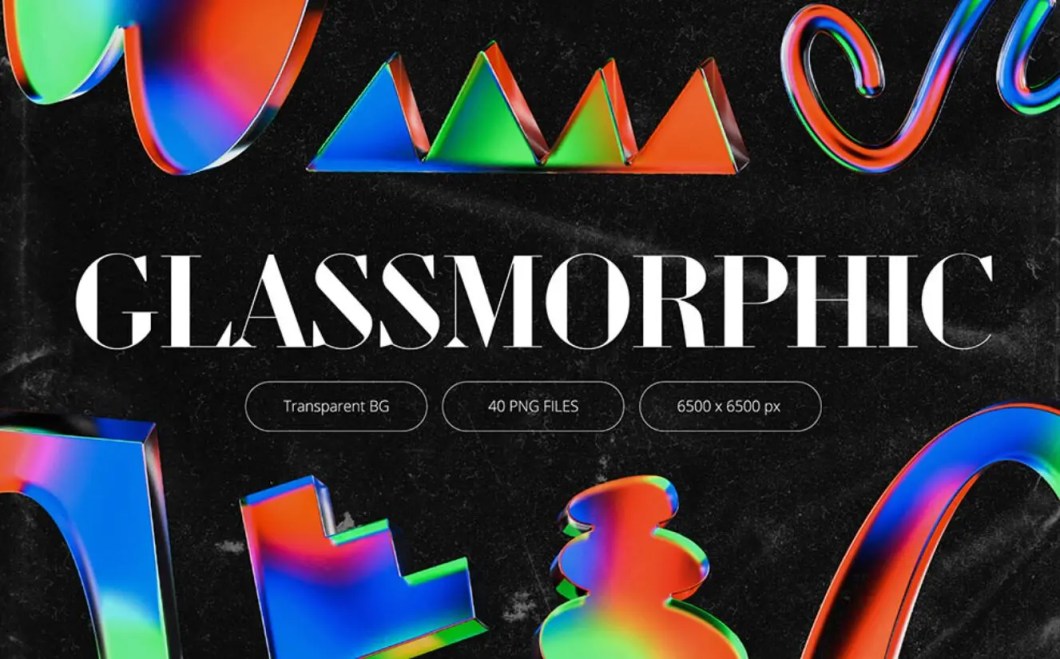 3d Glowy Glassmorphic Shapes