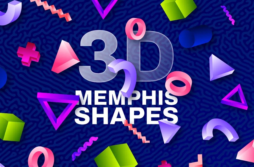 Free 3D Memphis Vector Shapes Elements