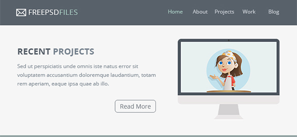 Free PSD Flat Style Newsletter Template