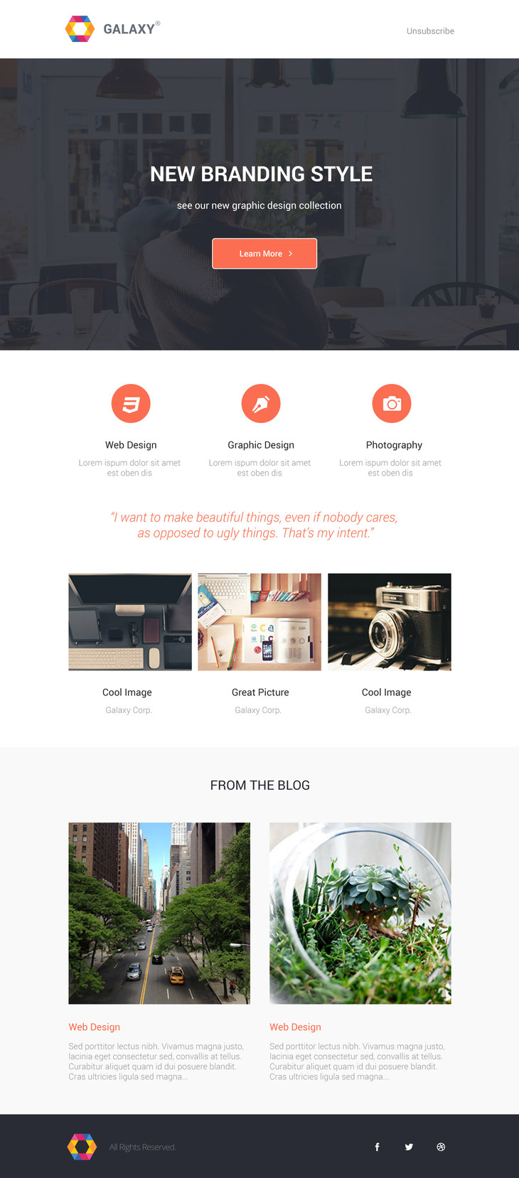 Galaxy – Beautiful Newsletter PSD Template