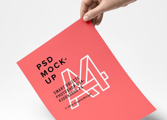 A4 Paper PSD MockUp #4