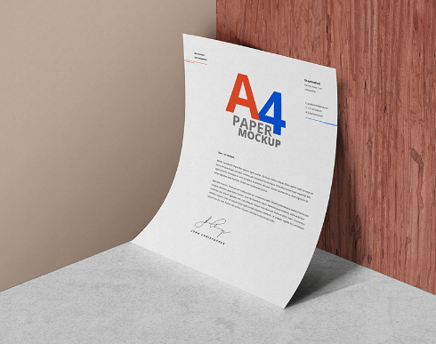 A4 Paper Mockup PSD