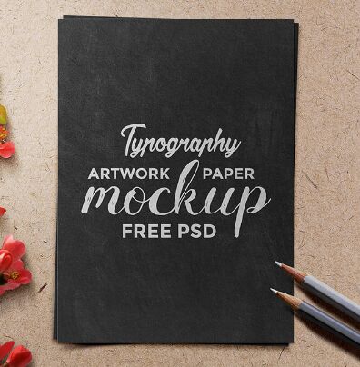 Typography Artwork Paper Mockup PSD
