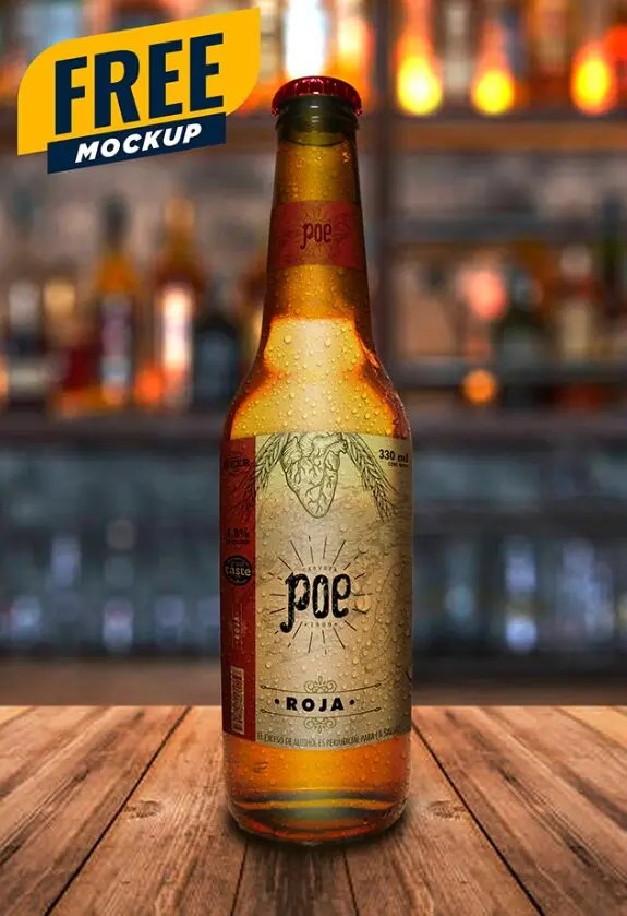 Beer Bottle Mockup Free