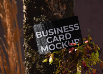 Free Textured Business Card Mockup