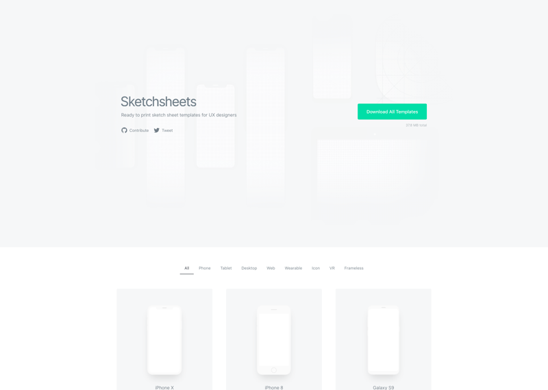 Sketchsheets - Free Print Templates for UX Designers