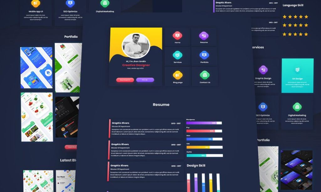 Einseitige Lebenslauf/CV-Vorlage (Adobe XD)