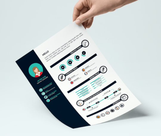 KOSTENLOSE INFOGRAFIK-LEBENSLAUF
